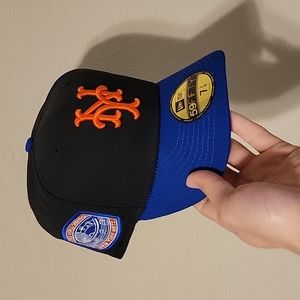 New York Mets Fitted Side Patch LidsHD Hat Drop "Lights Out" new era 7 3/8